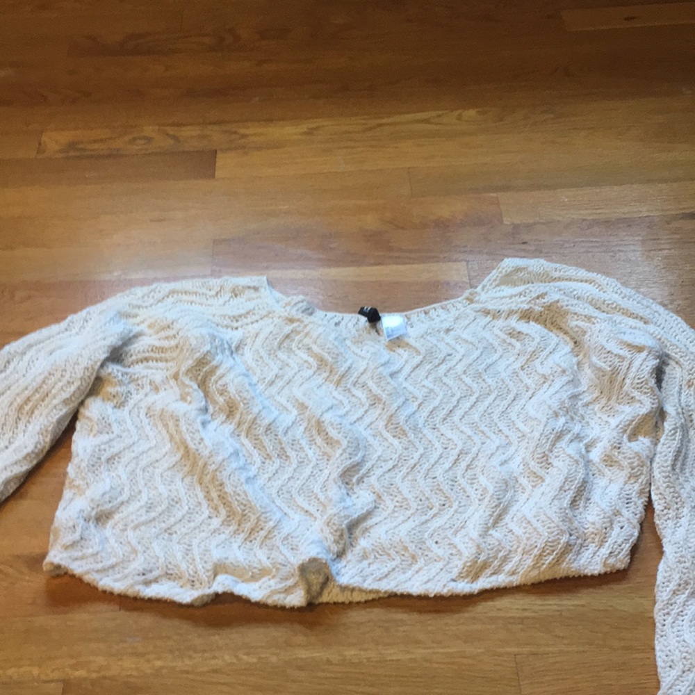 white knit sweater